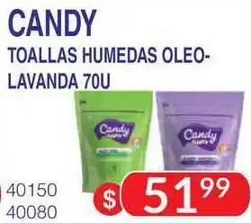 Masivos Candy Toallas Humedas Oleo-lavanda 70U oferta
