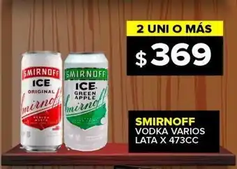 Carrefour Maxi Vodka smirnoff varios x 473cc oferta