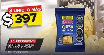 Carrefour Maxi Queso reggianito la serenísima rallado x 70g oferta