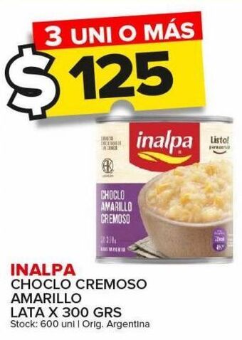 Carrefour Maxi Choclo cremoso inalpa amarillo lata x 300g oferta