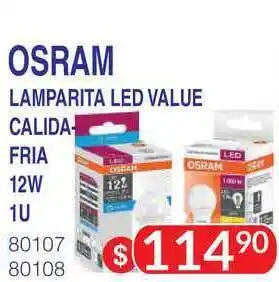 Masivos Osram Lamparita Led Value Calida-fria 12w 1u oferta