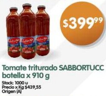 Tomate triturado SABBORTUCC botella x 910 g