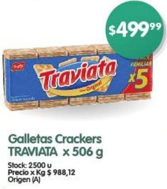 Supermercados Buenos Días Galletas Crackers TRAVIATA x 506 g oferta