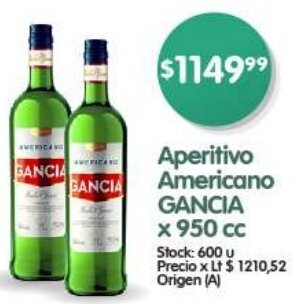 Supermercados Buenos Días Aperitivo Americano GANCIA x 950 cc oferta