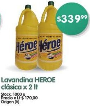 Supermercados Buenos Días Lavandina HEROE clásica x 2 It oferta