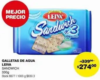 Atomo Conviene GALLETAS DE AGUA LEIVA SANDWICH 330g oferta