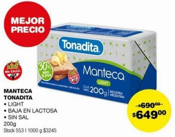 Atomo Conviene MANTECA TONADITA 200g oferta