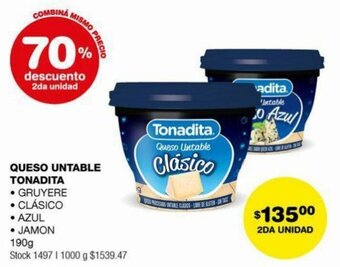 Atomo Conviene QUESO UNTABLE TONADITA 190g oferta