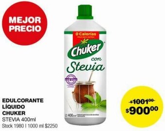 Atomo Conviene EDULCORANTE LÍQUIDO CHUKER STEVIA 400ml oferta