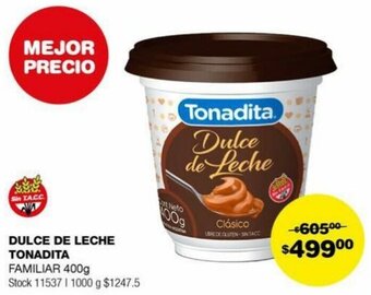 Atomo Conviene DULCE DE LECHE TONADITA FAMILIAR 400g oferta