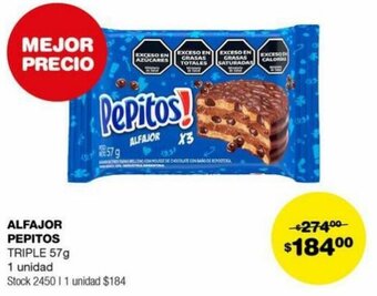 Atomo Conviene ALFAJOR PEPITOS TRIPLE 57g oferta