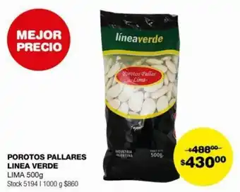 Atomo Conviene POROTOS PALLARES LINEA VERDE LIMA 500g oferta