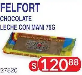 Masivos Felfort Chocolate Leche Con Mani 75G oferta