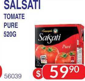 Masivos Salsati Tomate Pure 520G oferta