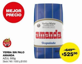 Atomo Conviene YERBA SIN PALO AMANDA AZUL 500g oferta