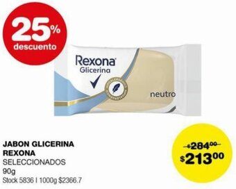 Atomo Conviene JABON GLICERINA REXONA SELECCIONADOS 90g oferta