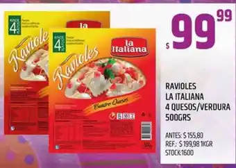 La Italiana Ravioles 4 Quesos/Verdura 500grs