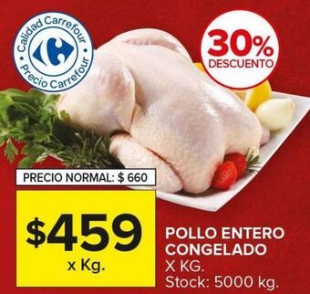 Carrefour Maxi Pollo entero congelado kg oferta