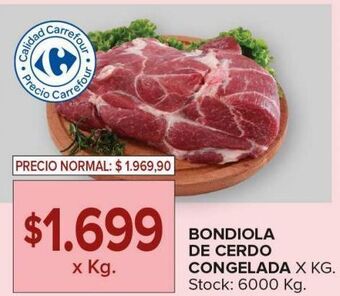 Carrefour Maxi Bondiola de cerdo congelada x kg oferta