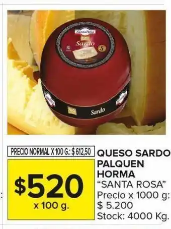 Carrefour Maxi Queso sardo palquen horma santa rosa 100g oferta