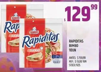 Supermercados Todo Bimbo Rapiditas 10un oferta