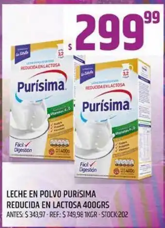 Supermercados Todo Purísima Leche En Polvo Reducida En Lactosa 400Grs oferta