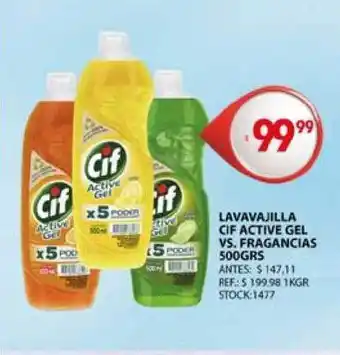 Supermercados Todo Cif Lavavajilla Active Gel Vs. Fragancias 500Grs oferta