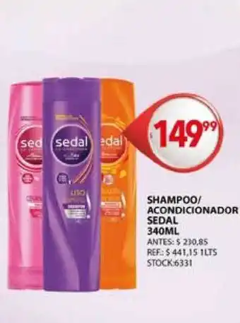 Supermercados Todo Sedal Shampoo/Acondicionador 340ml oferta