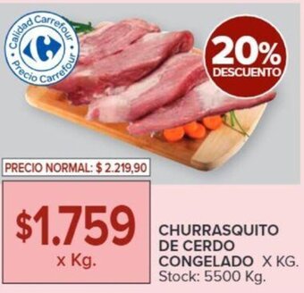 Carrefour CHURRASQUITO DE CERDO CONGELADO X KG. oferta