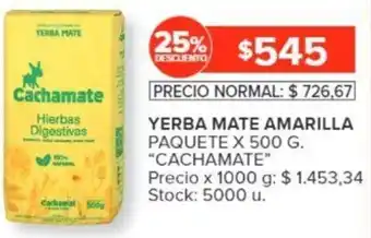 Carrefour YERBA MATE AMARILLA PAQUETE X 500 G. "CACHAMATE" oferta