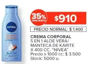 Carrefour CREMA CORPORAL 5 EN 1 ALOE VERA/ MANTECA DE KARITE X 400 CC. "NIVEA" oferta