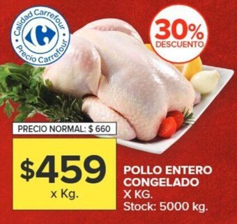 Carrefour POLLO ENTERO CONGELADO x Kg. oferta