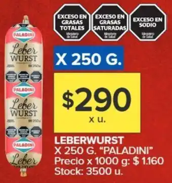 Carrefour LEBERWURST X 250 G. "PALADINI" oferta