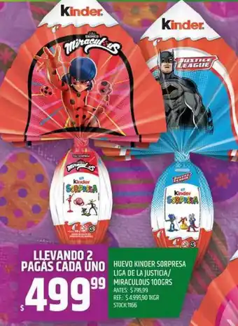 Supermercados Todo Kinder Huevo Sorpresa Liga De La Justicia/Miraculous 100Grs oferta