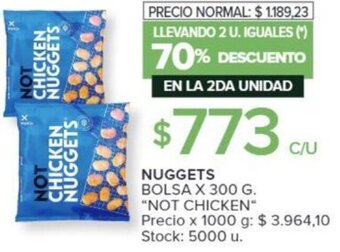 Carrefour NUGGETS BOLSA X 300 G. "NOT CHICKEN " oferta