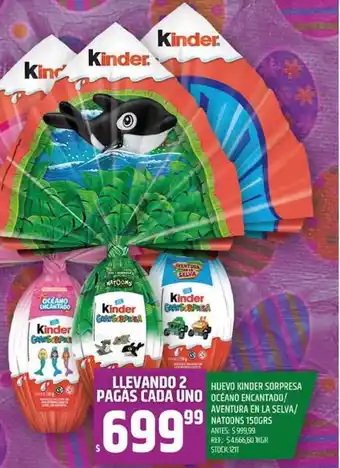 Supermercados Todo Kinder Huevo Sorpresa Océano Encantado/Aventura En La Selva/Natoons 150Grs oferta