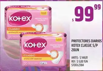 Kotex Protectores Diarios Classic S/P 20un