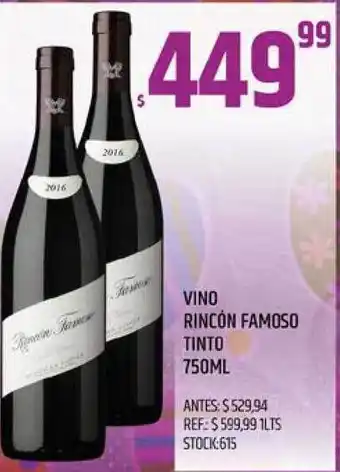 Supermercados Todo Rincón Famoso Vino Tinto 750ml oferta