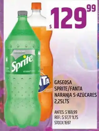 Supermercados Todo Gaseosa Sprite/Fanta Naranja S-Azúcares 2,25lts oferta