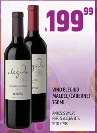 Supermercados Todo Elegido Vino Malbec/Cabernet 750ml oferta