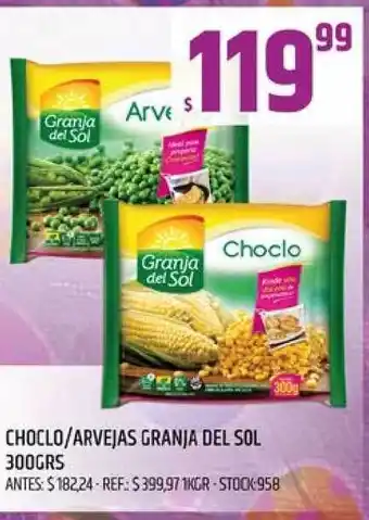 Supermercados Todo Granja Del Sol Choclo/Arvejas 300grs oferta