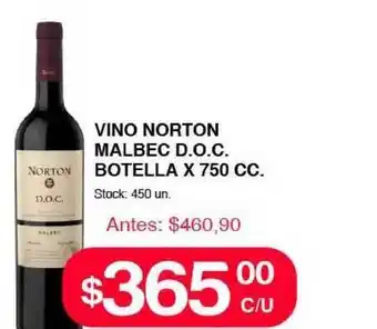 Supermercados Tadicor Vino Norton Malbec D.O.C. Botella x 750 cc. oferta