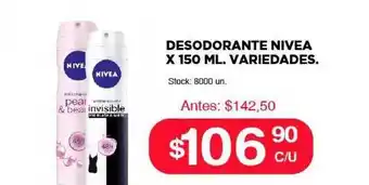 Supermercados Tadicor Nivea Desodorante x 150 ml. variedades oferta