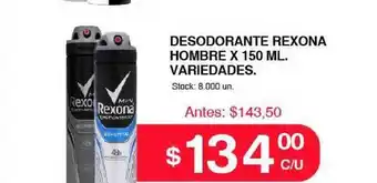 Rexona Desodorante Hombre x 150ml variedades