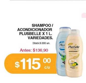 Supermercados Tadicor Plusbelle Shampoo / Acondicionador x 1 L. variedades oferta