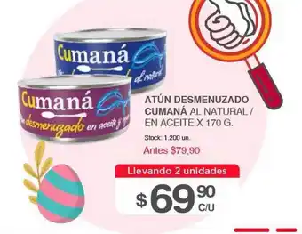 Supermercados Tadicor Atún Desmenuzado Cumaná Al Natural / En Aceite x 170g oferta
