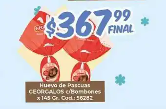 Diarco Georgalos Huevo De Pascuas C/Bombones x 145gr oferta