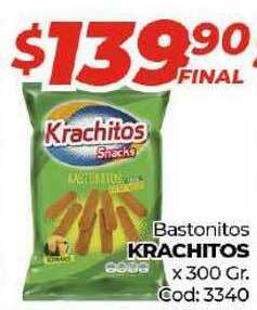 Diarco Krachitos Bastonitos x 300 Gr. oferta
