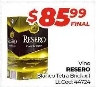 Diarco Resero Vino Blanco Tetra Brick x 1 oferta