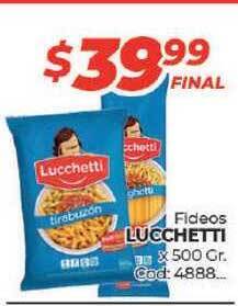 Diarco Lucchetti Fideos x 500gr oferta
